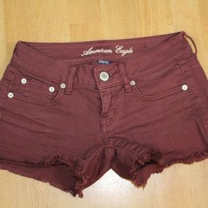 American Eagle Women's Denim Short in Burgundy